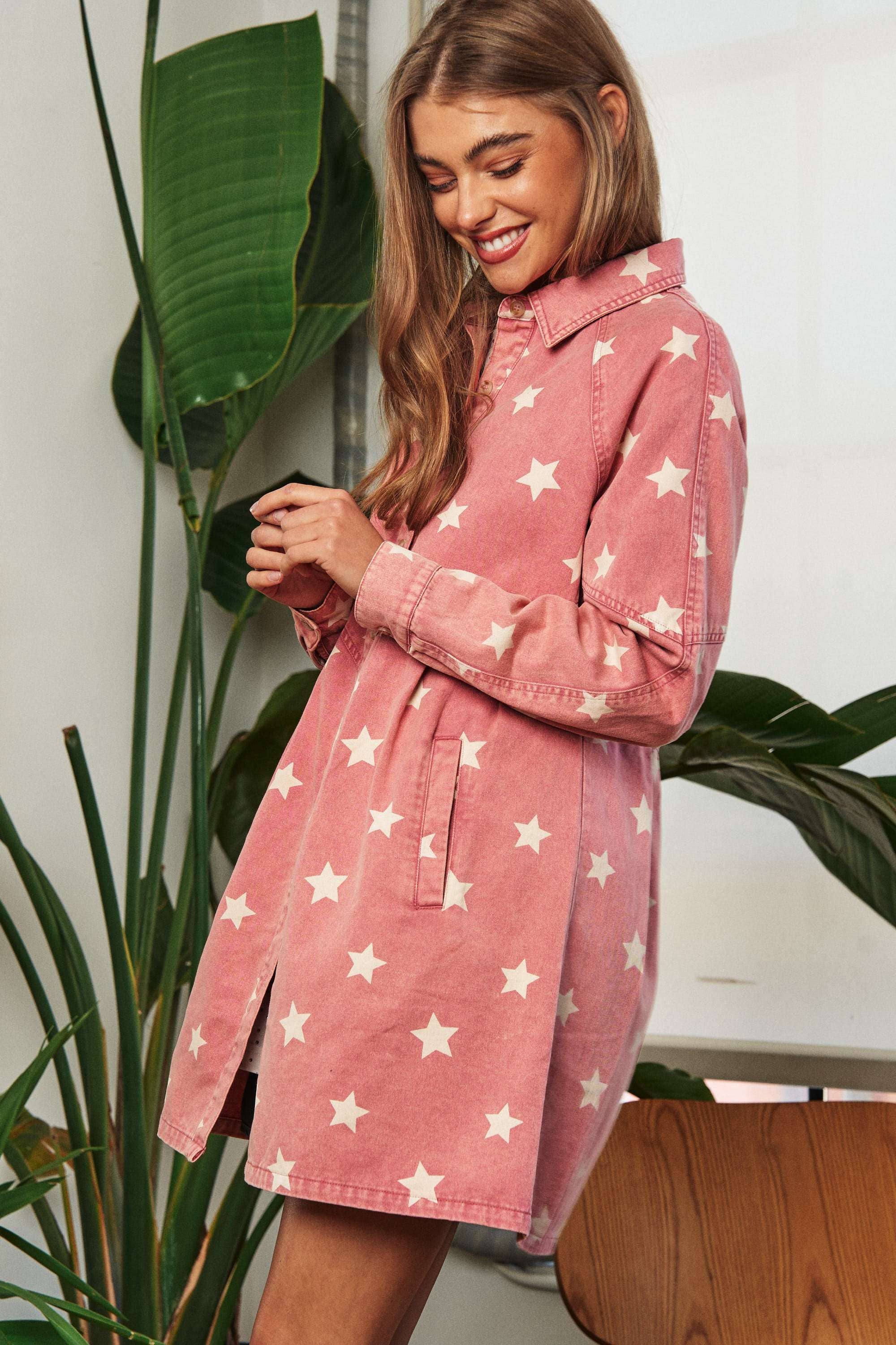 Rosa Francesa CAMISA DE MANGA REGLAN LAVADA PLUS STAR GARMENT de venta al por mayor en Faire5