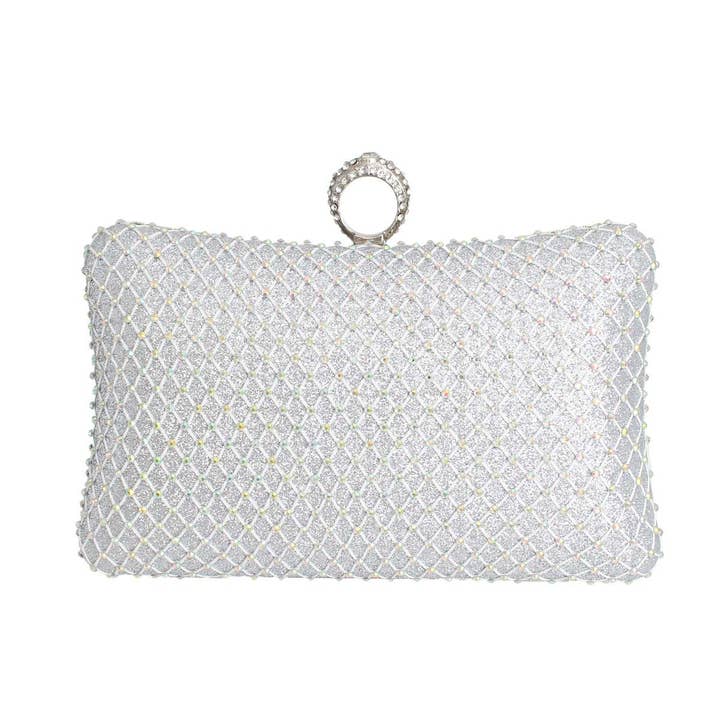 Silver Hardcase Ring Clutch for wholesale by PinktownUSA