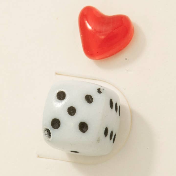 Fame Accessories - Wholesale Stud/Post Earrings - Dice And Hearts Acrylic Stud Earrings Set2