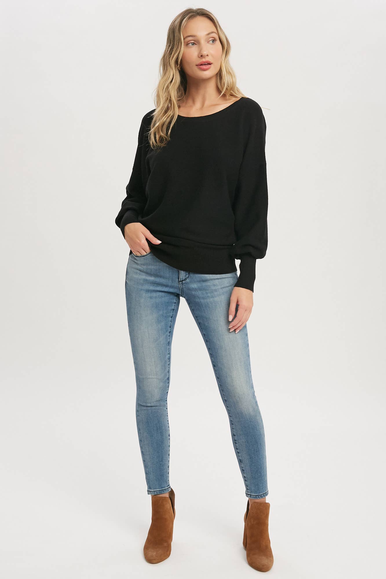 Bluivy - Wholesale Sweatshirt - Women's - BACKLESS BALLOON SLEEVES PULLOVER11