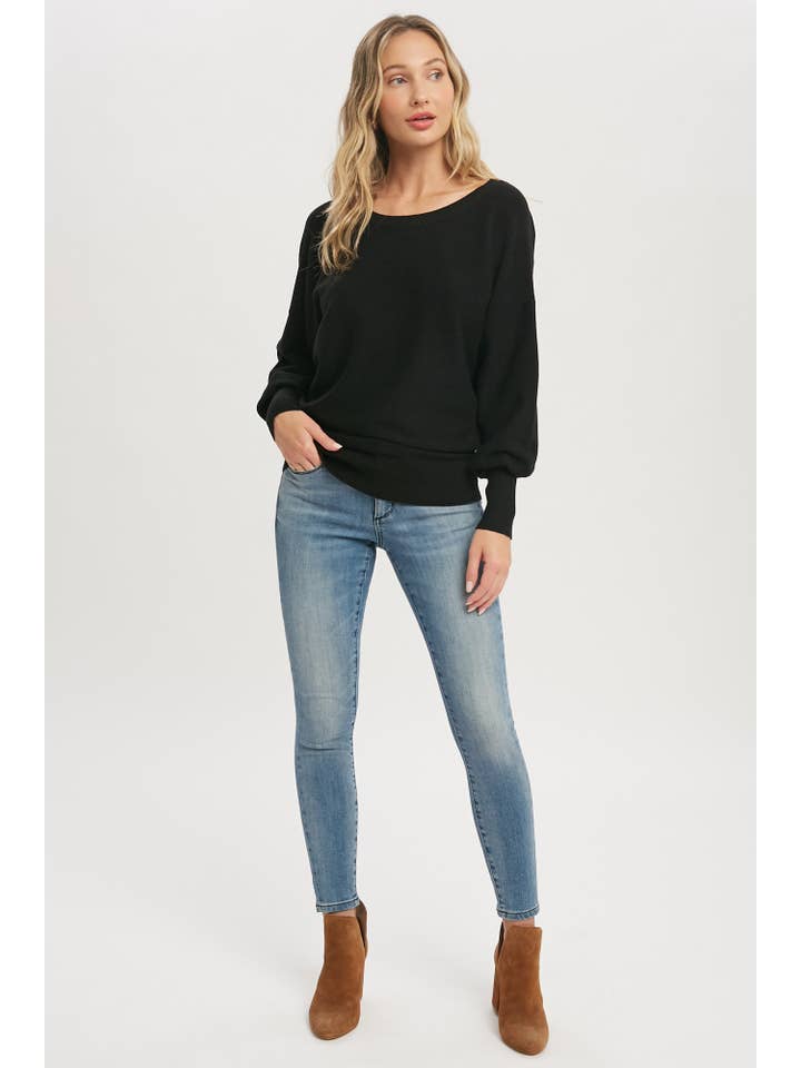 Bluivy - Wholesale Sweatshirt - Women's - BACKLESS BALLOON SLEEVES PULLOVER11