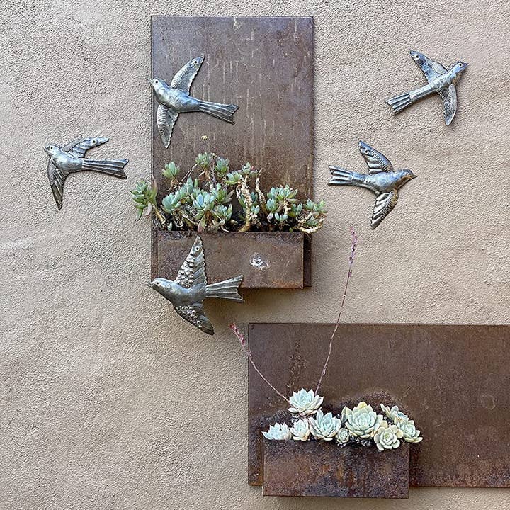 Haiti Fair Trade~ It's Cactus - Wholesale Wall Accent - Set of 5 Birds $5 ea., Garden Home Decor, Metal Plaques 6"