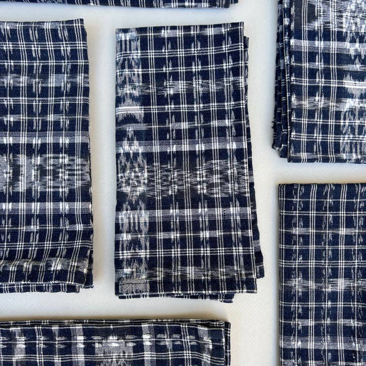 Intertwined: Handmade for Good - Wholesale Dinner & Cloth Napkin - Indigo Corte Cloth Napkins3