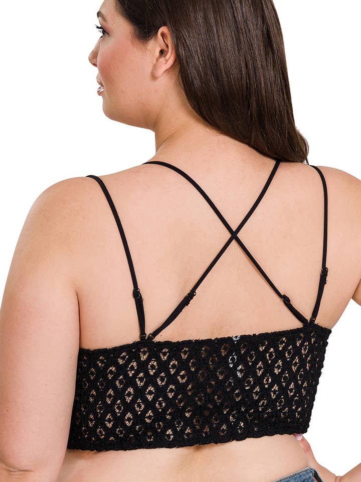 42POPS – Bralette - Mulher por atacado – .....SOUTIEN DE RENDA CROCHET TAMANHO GRANDE COM ALMOFADAS