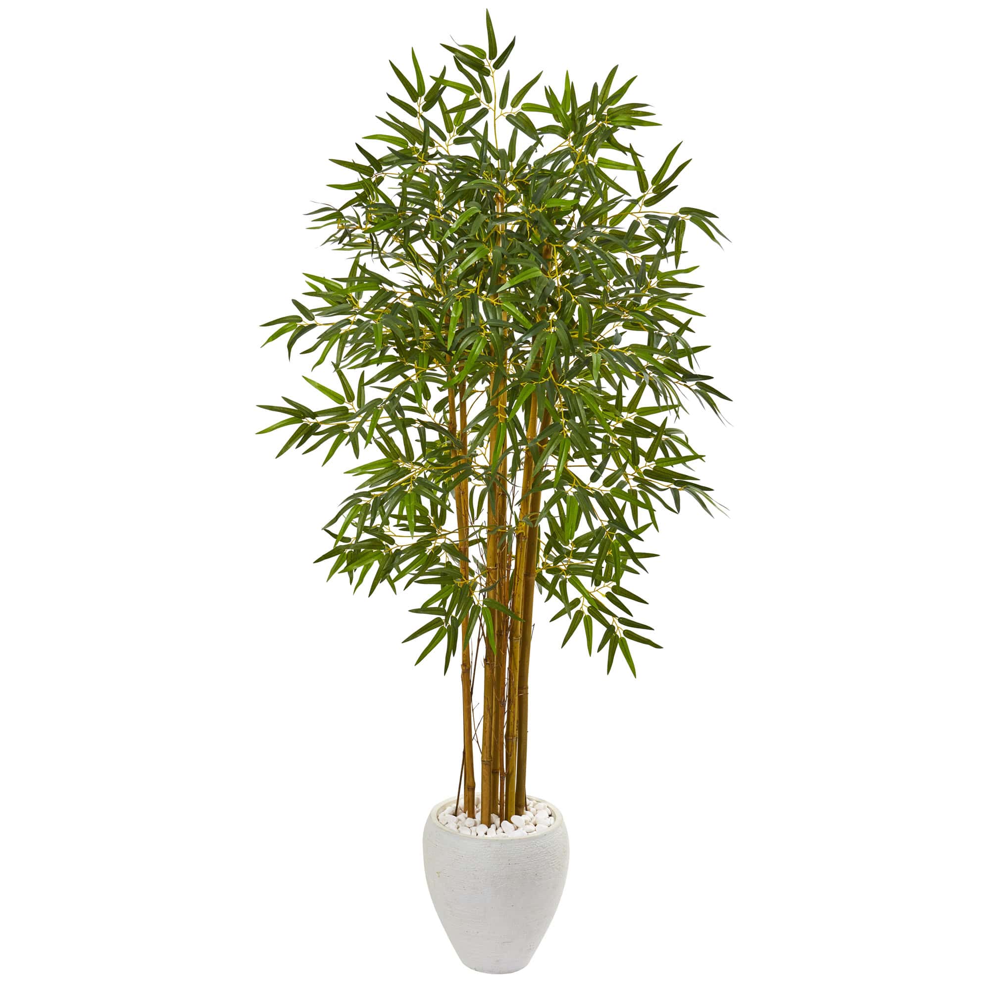 Silk Flower Depot - Wholesale Artificial Plant - 65" Multi Bambusa Bamboo Artificial Tree in White Planter0