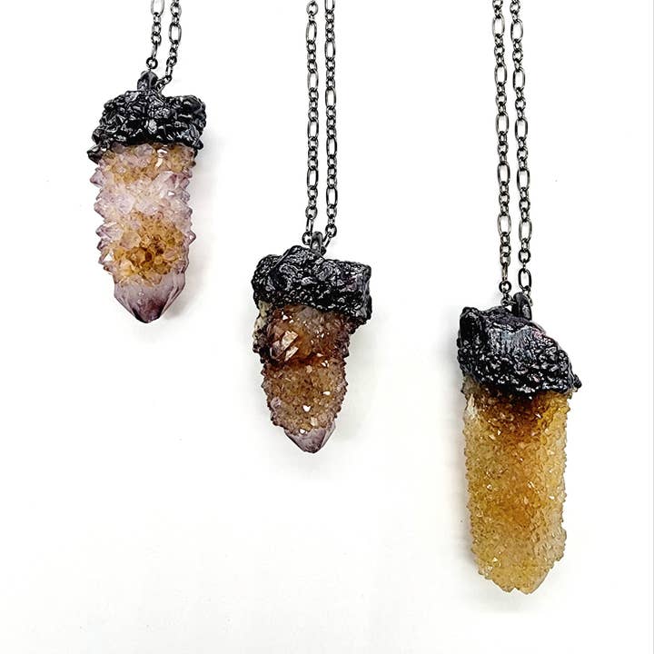 Cactus Quartz Pendant Necklace // Soldered Copper Chain and other Purchase Wholesale aura spirit quartz. Free Returns & Net 60 Terms on Faire trending on Faire.