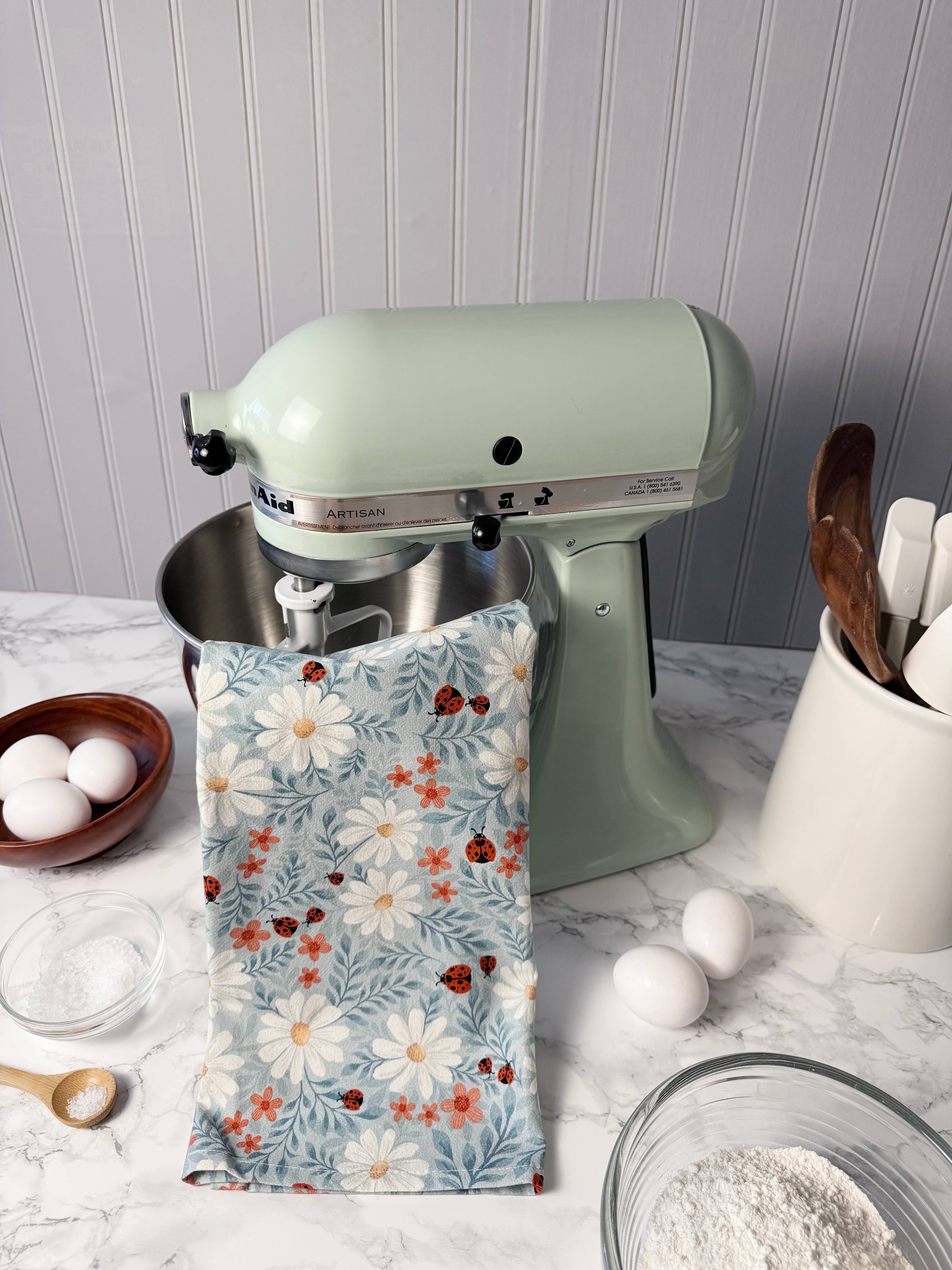 Roxy Lane Design - Wholesale Tea Towel - Tea Towel - Ladybug Lane - Light Green - 19 x 27"1