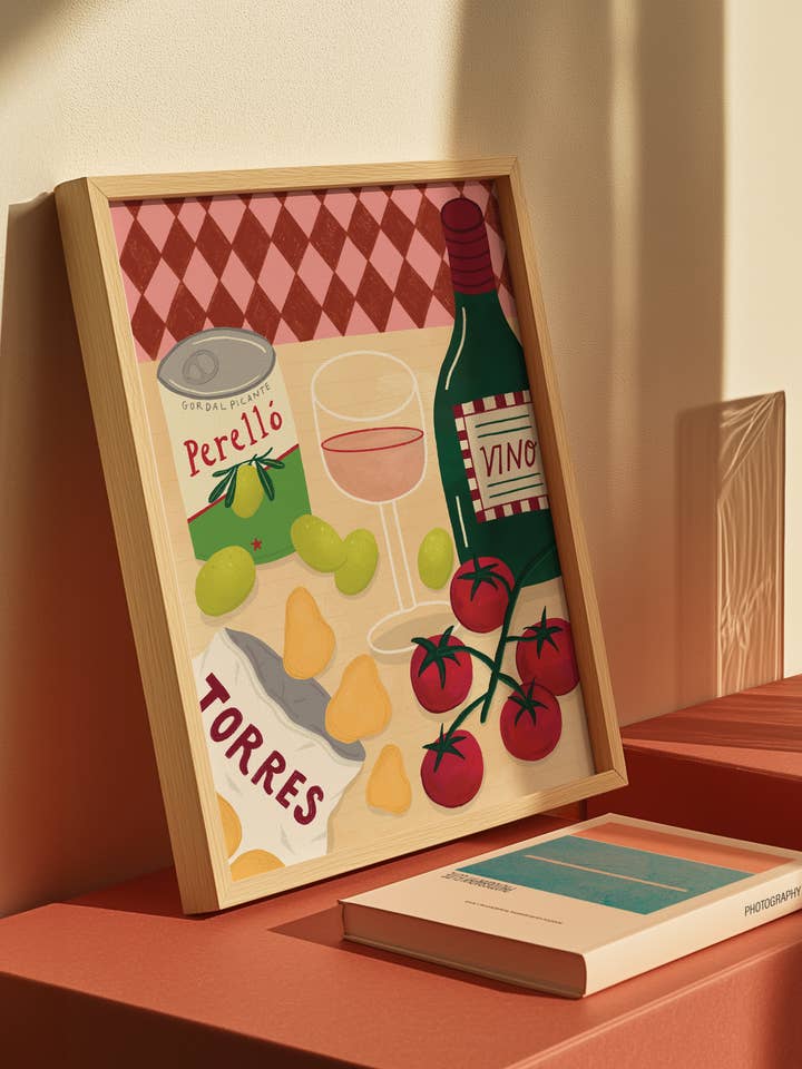 Snack-Zeit | A4 Illustriertes Stillleben | Ungerahmter Kunstdruck für den Großhandel von Rosie Illustrates