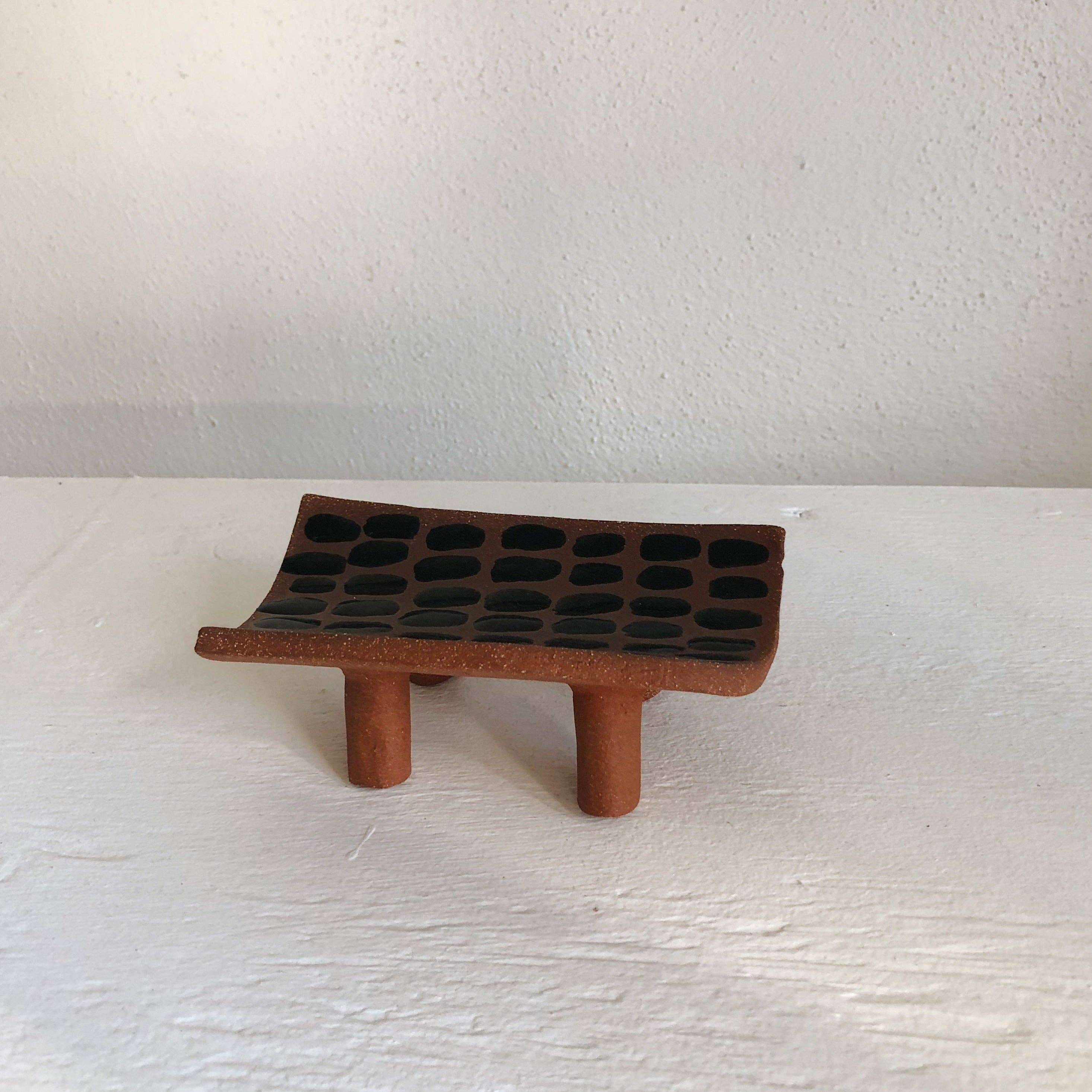 The Object Enthusiast - Wholesale Incense Holder - Black Dash Incense Tray