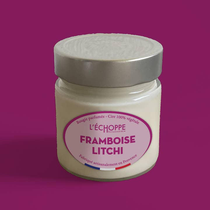 L'Échoppe Buissonnière - Vendita all'ingrosso Candela in vasetto - Lampone Litchi - Candela profumata 180g1