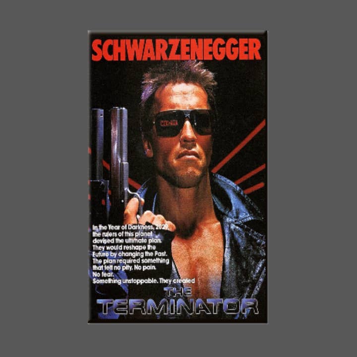 Ba Ba Buttons – Alfinete/botão de lapela por atacado – THE TERMINATOR, ímã, botão, espelho, filme dos anos 80, Arnold0