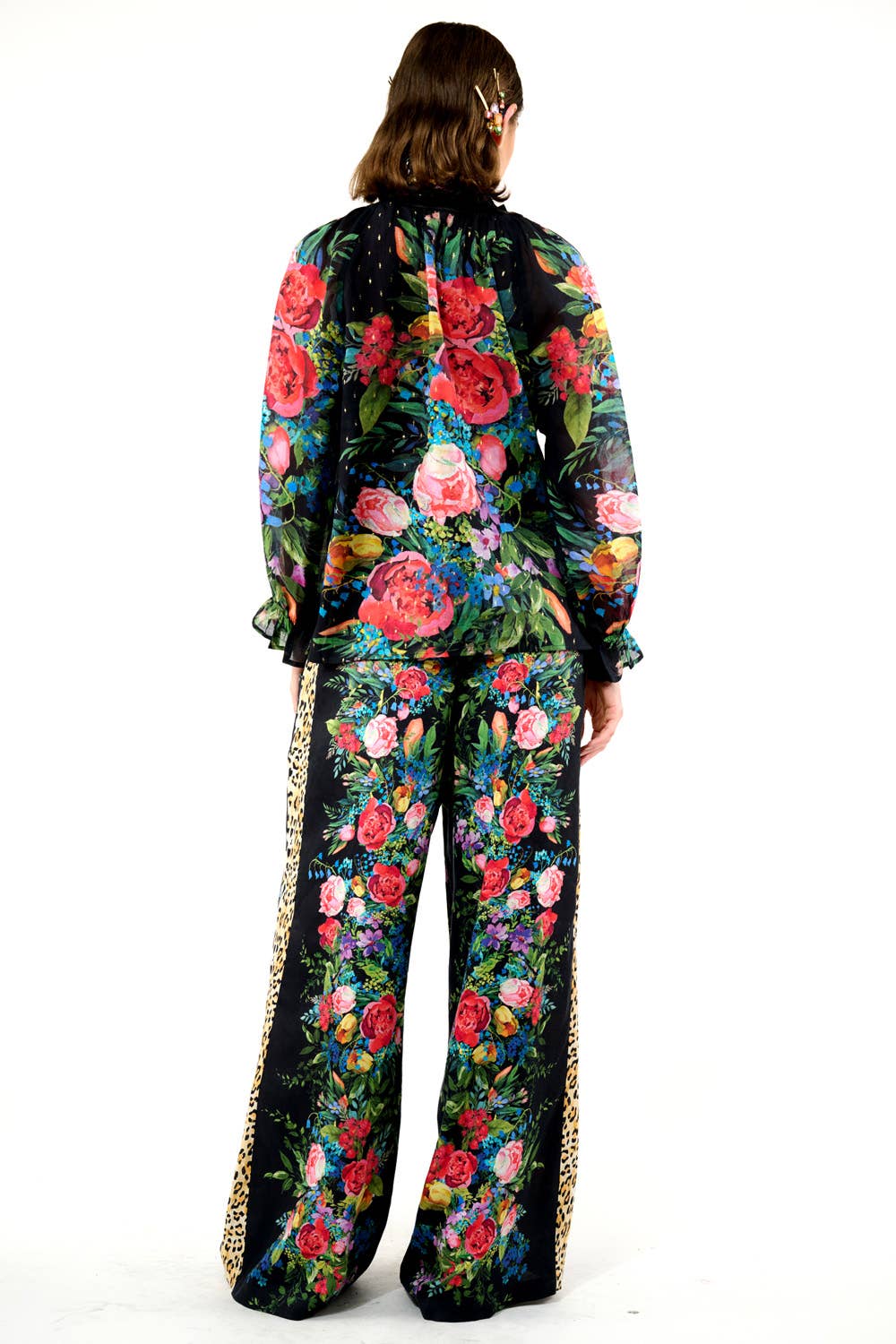 Black Floral Zinnia Pants for wholesale on Faire16