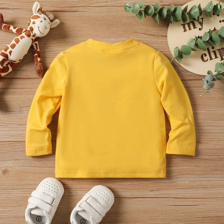 PatPat - Wholesale Screen Printed T-Shirt - Kids - Baby/Toddler Unisex Childlike Animal Long-sleeved Shirts