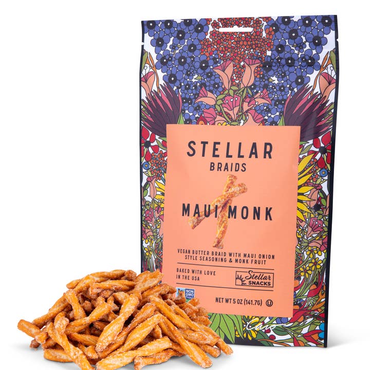 Stellar Snacks - Wholesale Pretzels - Stellar Pretzel Braids - Maui Monk - 5oz