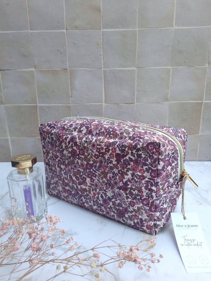 Maxi basket pouch Bicolor Lily/Rosa for wholesale by Alice et Jeanne