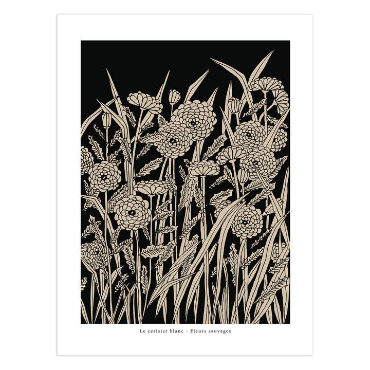 Poster « Wild flowers » su carta patinata opaca da 200 g per la vendita all'ingrosso da parte di Le cerisier blanc
