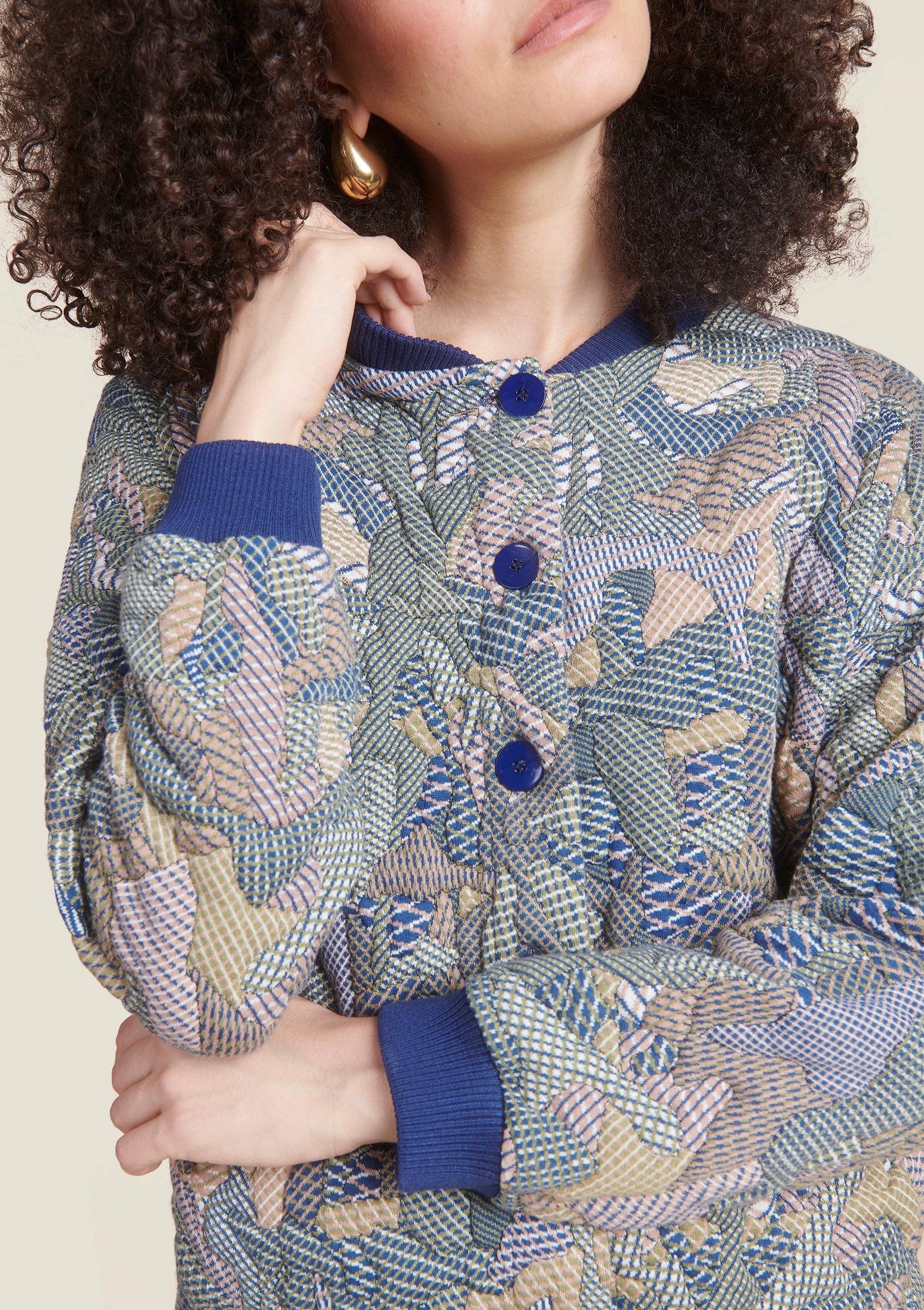 MADE IN SENS - Wholesale Jacket - Women's - GULLY GEO KHAKI JACKET3