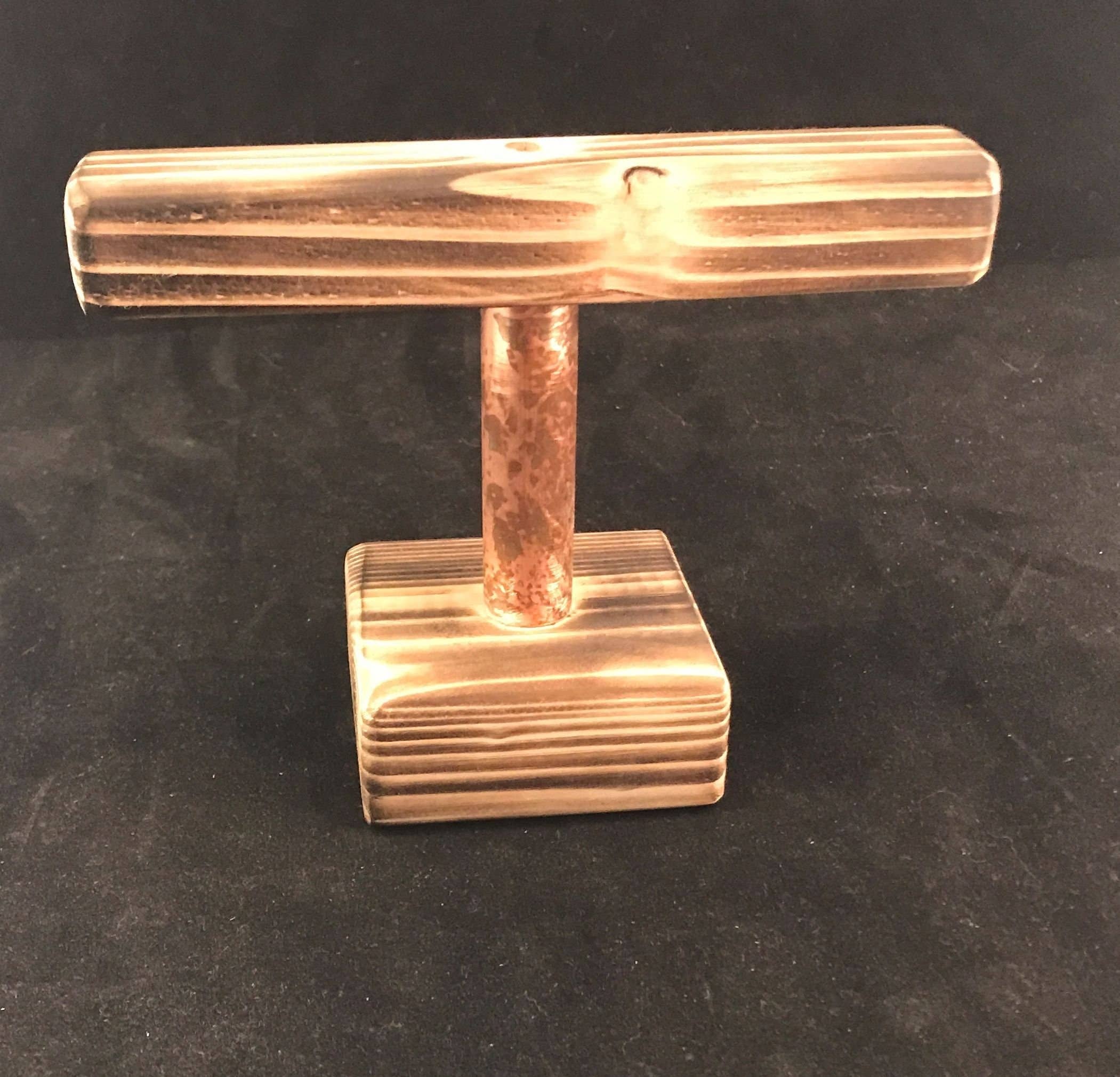 Gifted Shop Works, LLC - Wholesale Jewelry Stand & Display - Weathered Wood & Distressed Copper Bracelet Stand2