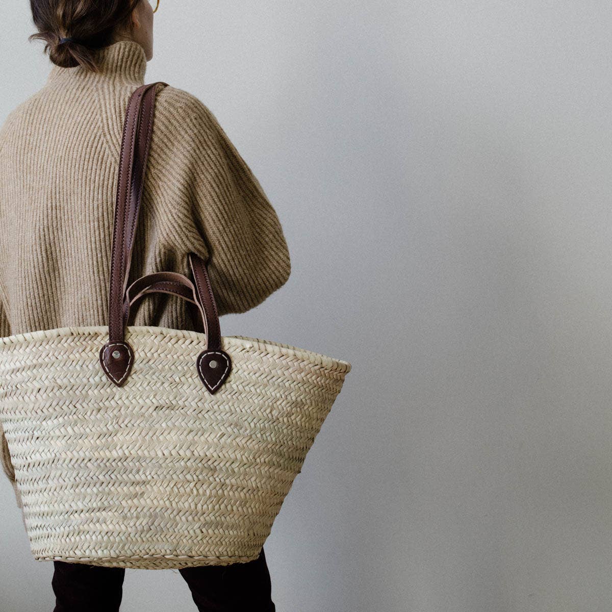 HandmadeBestSeller - Wholesale Beach Bag - STRAW BAG Handmade with leather - French market bag1