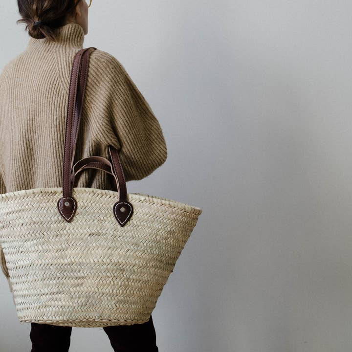 HandmadeBestSeller - Wholesale Beach Bag - STRAW BAG Handmade with leather - French market bag1