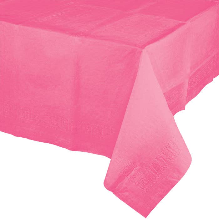 Candy Pink Paper Table Covers 54 inch x 108 inch, 1/Pkg for wholesale by Bulk Party Decor