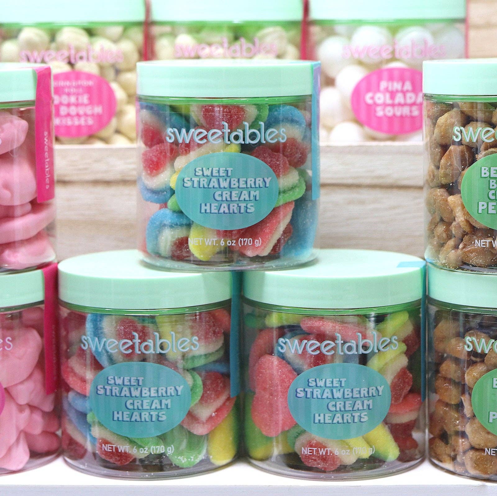 The Nut Garden, Sweetables, Utah Truffles – wholesale Gummy – Sweetables Candy Jars | Sweet Strawberry Cream Hearts1