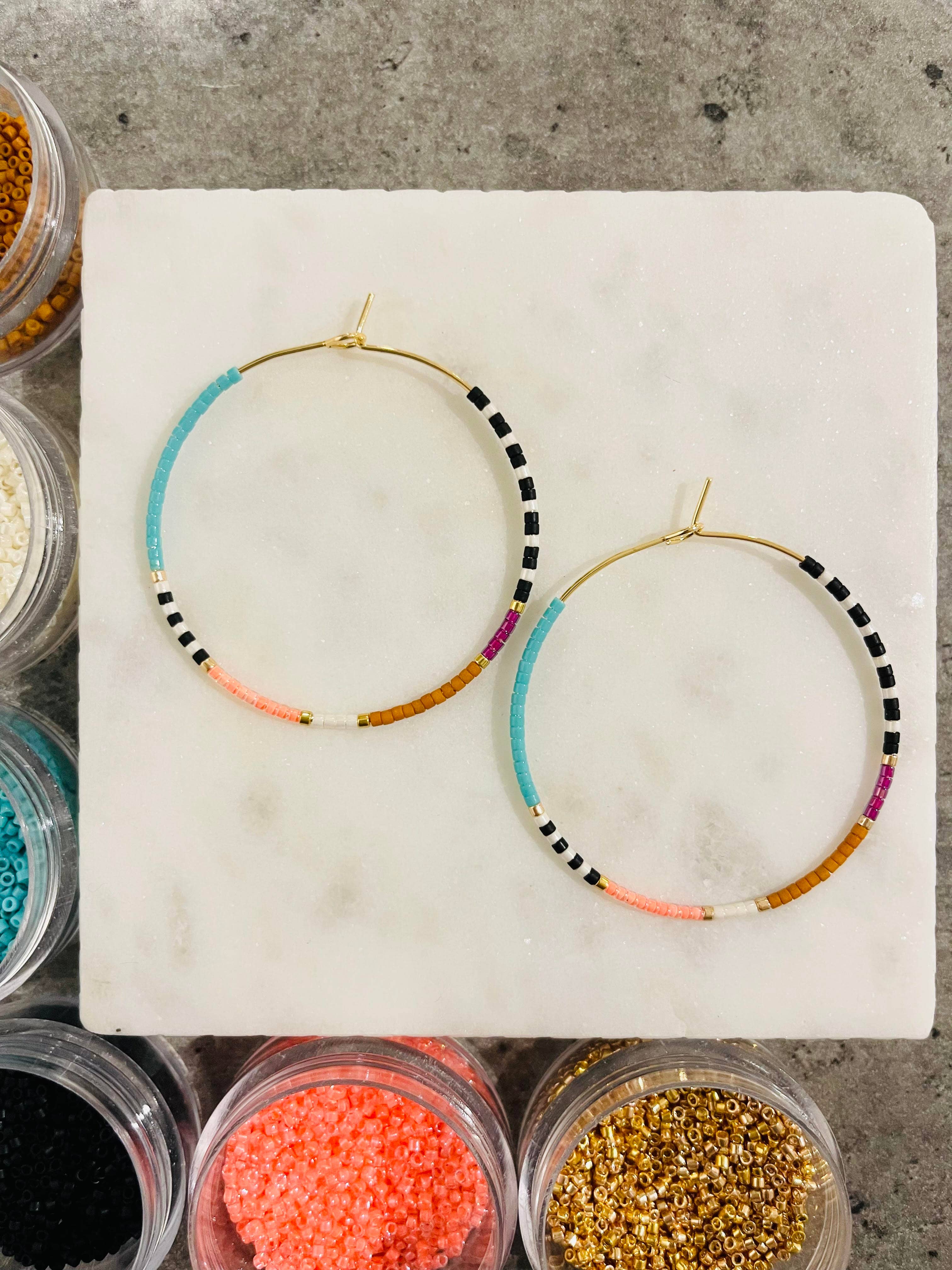 Girls Day Out by Amy Houston - Wholesale Hoop Earrings - Resort miyuki glass beaded hoop earrings4