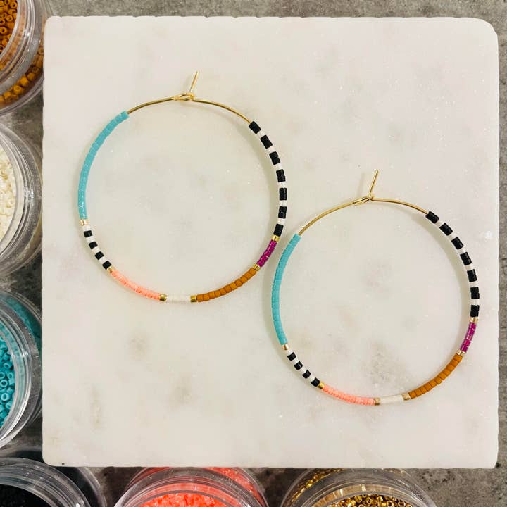 Girls Day Out by Amy Houston - Wholesale Hoop Earrings - Resort miyuki glass beaded hoop earrings4