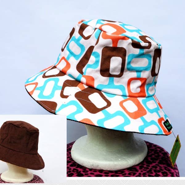 Teenager/Herre vendbar spandhue - retro geometrisk, fløjl for engroshandel hos Kiss My Patootie