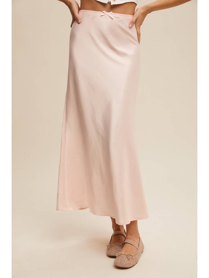Listicle - Wholesale Skirt - Women's - Satin Midi Slip Skirt