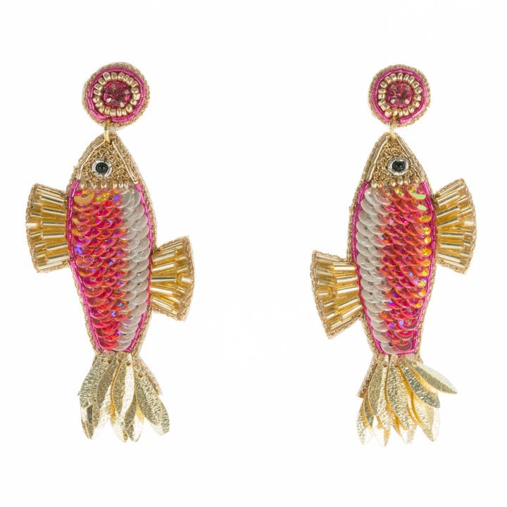 Beth Ladd Collections - Wholesale Dangle Earrings - Fancy Fish Earrings in Pink
