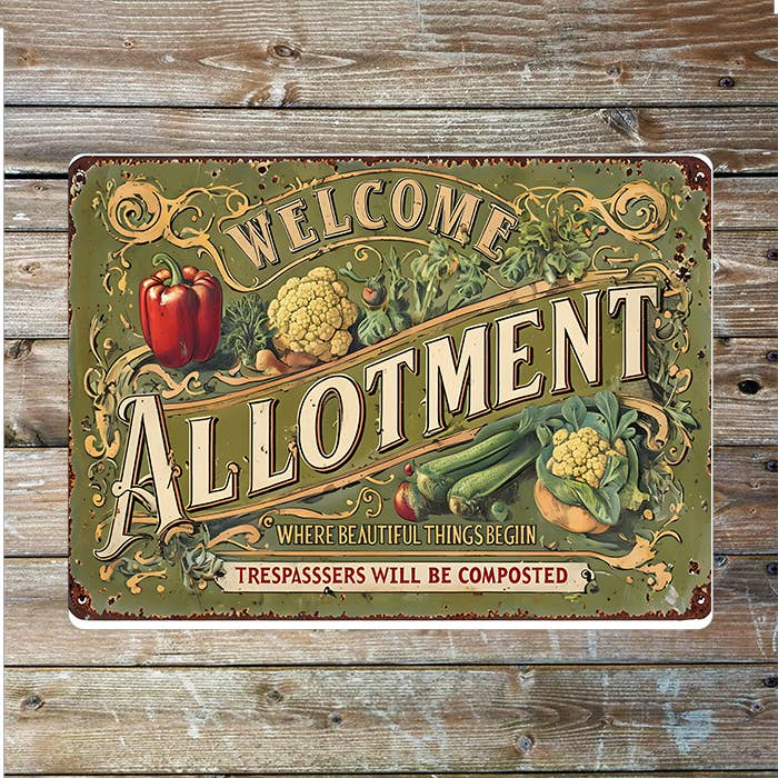The British Metal Signs Company – Engroshandel Skilt – Welcome ALLOTMENT metal skilt til haven
