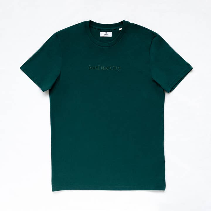 Camiseta Surf the City - Bayberry Green por atacado de Atypical