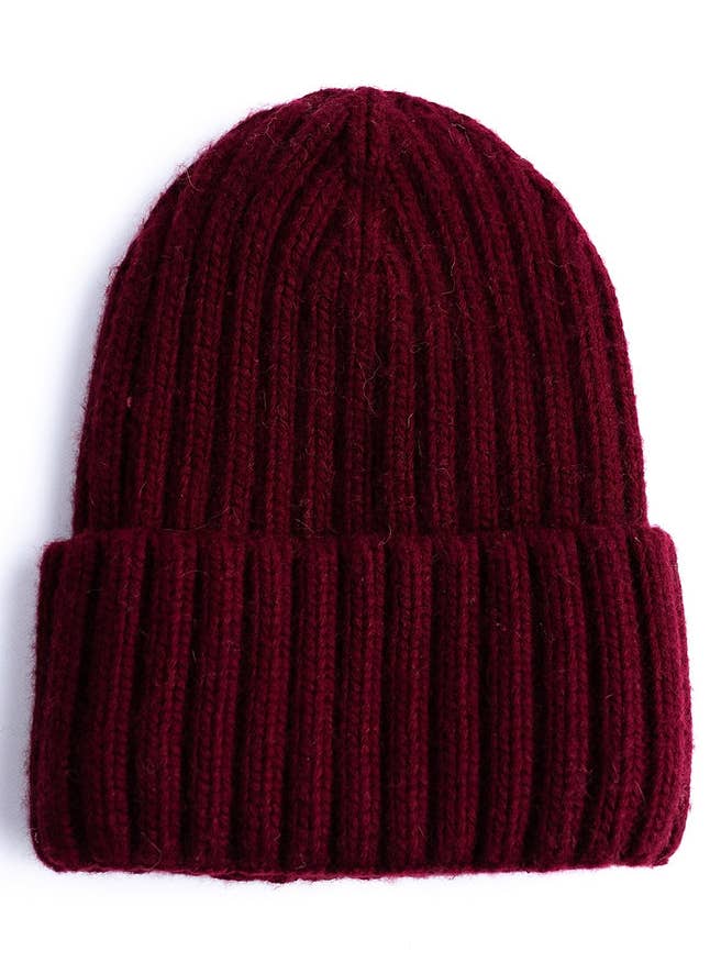 Mulberry silk-lined cashmere beanie -Burgundy for wholesale by Silk Diversity
