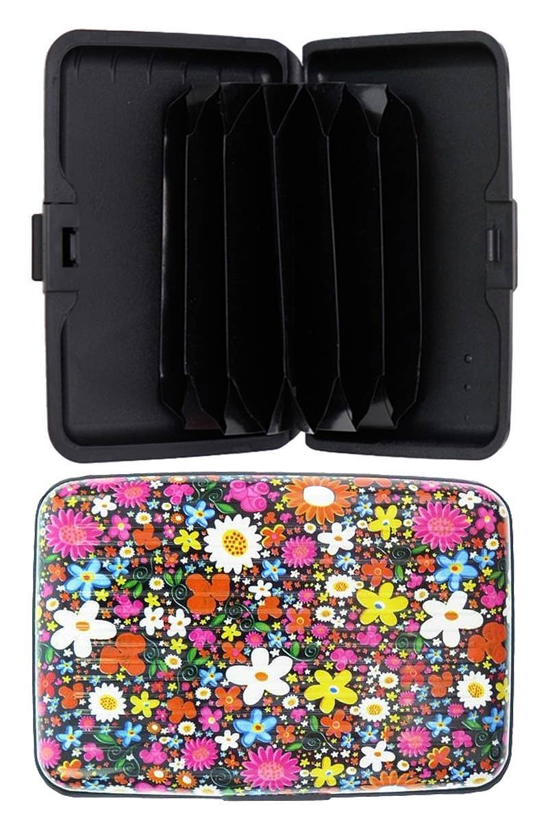 ASSORTED Itty Bitty Floral Glossy Card Holder Caddy Case for wholesale on Faire2