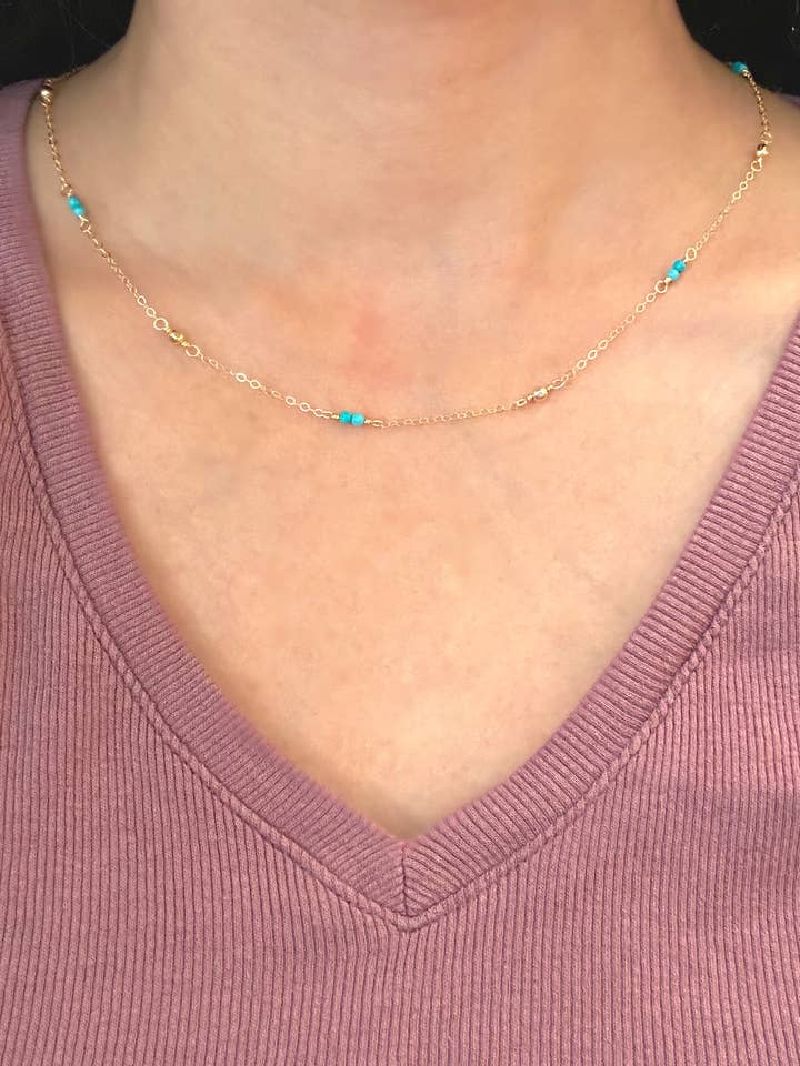 Goud gevulde turquoise ketting choker ketting voor wholesale door Boy Cherie