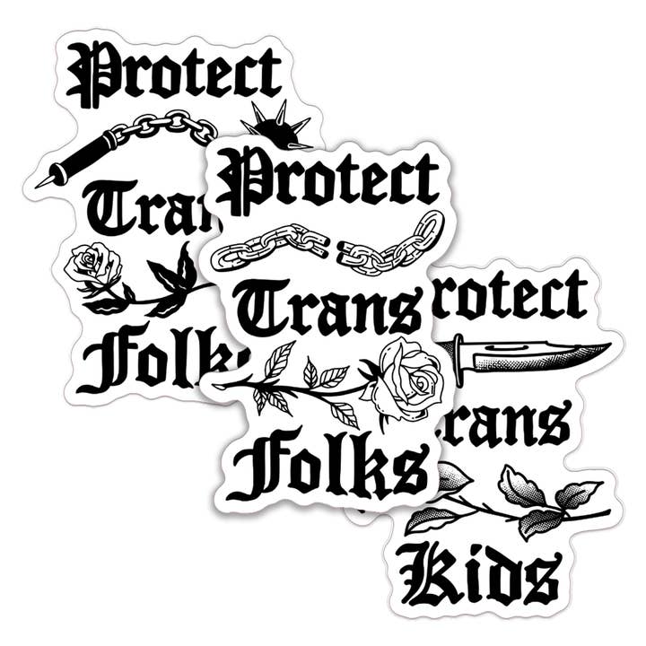 Transfigure Print Co. - Wholesale Sticker - Protect Trans Folks/Kids Solid Sticker