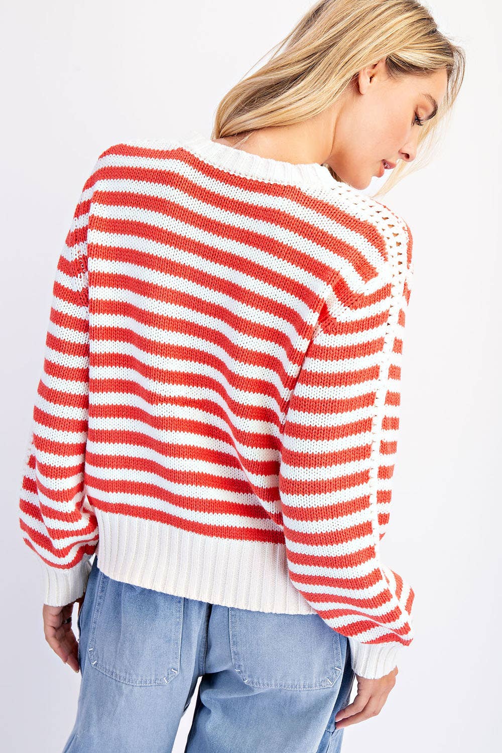 COTIERRA - Vente Pull en maille – femme - PULL RAYÉ À COL ROND9