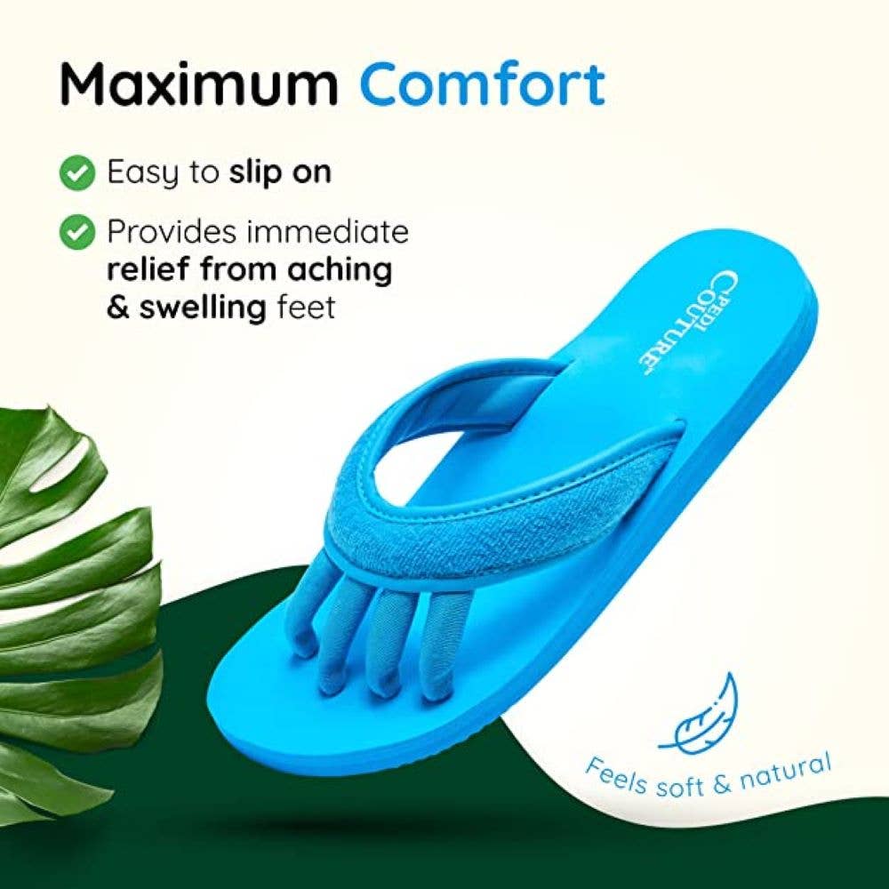 Pedi Couture - Wholesale Sandals - Women's - Turquoise Women's Comfort Toe Separator Sandals3