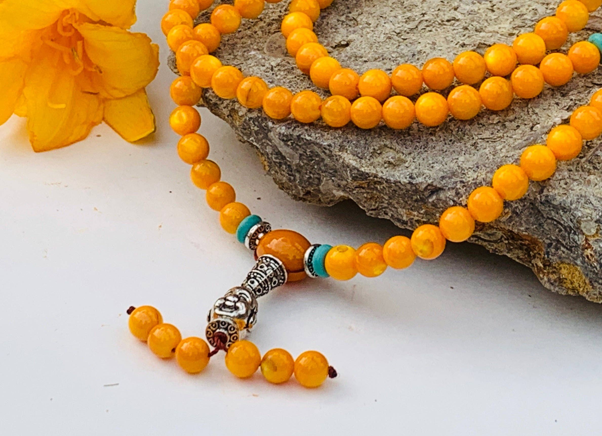 Lungta Imports - Wholesale Prayer Beads Necklace - Tibetan Buddhist Mala / Rosary 108 Glass Beads13