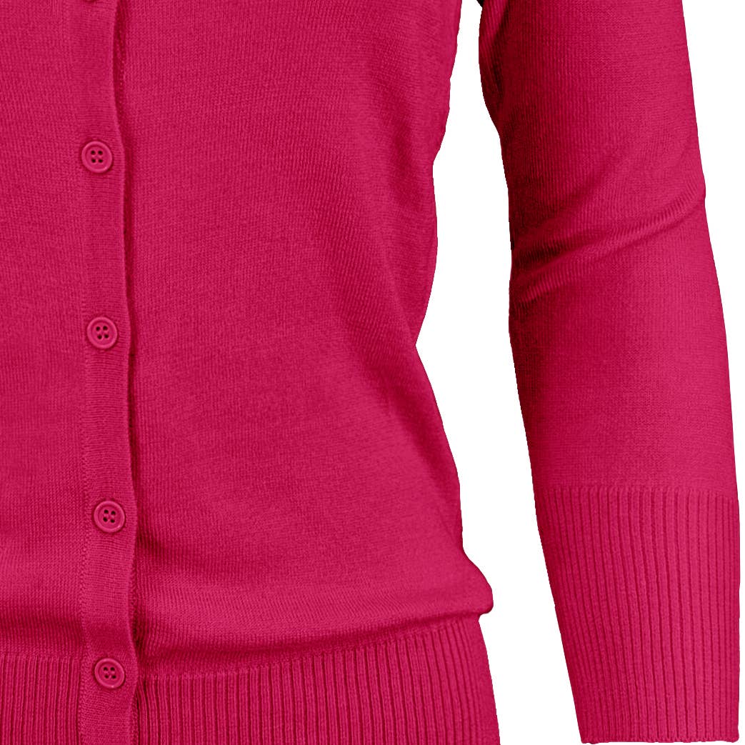 Mak - Wholesale Cardigan - Women's - 3/4 Sleeve Crewneck Plus Size Knit Cardigan Sweater CO079PL65