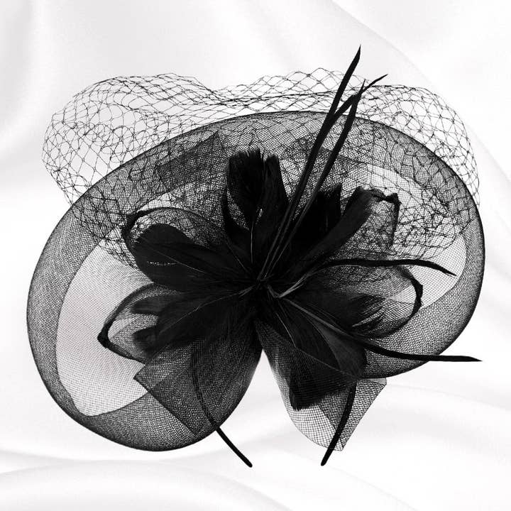 Sensibling Corp. - Wholesale Fascinator Hat - Women's - Flower Feather Mesh Fascinator / Headband1