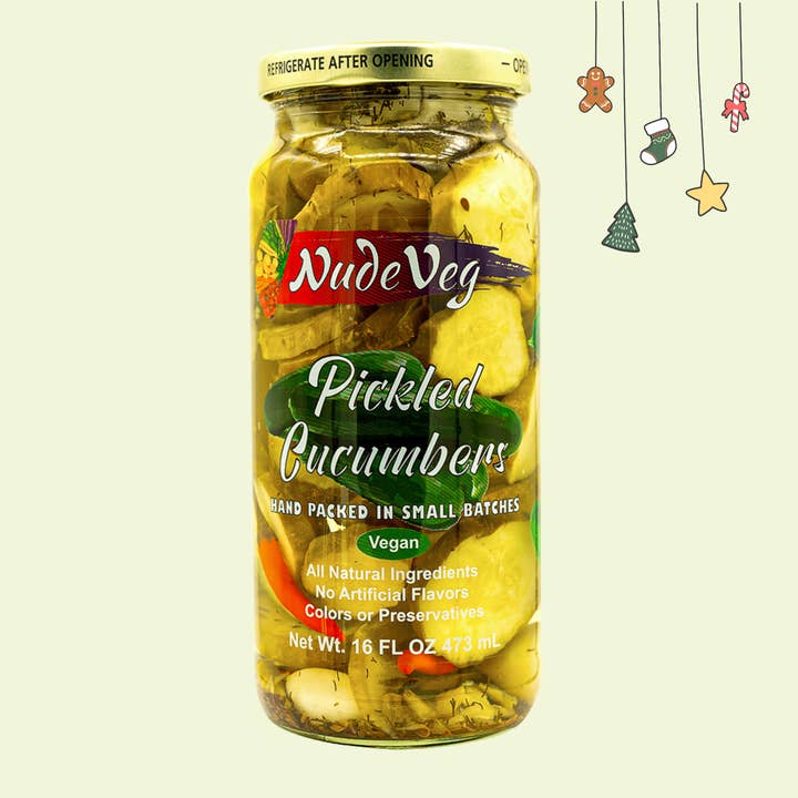 Handcrafted Dill Pickles | Artisanal Classic Spice | 16oz for wholesale by Ayurveg | NudeVeg Pickles