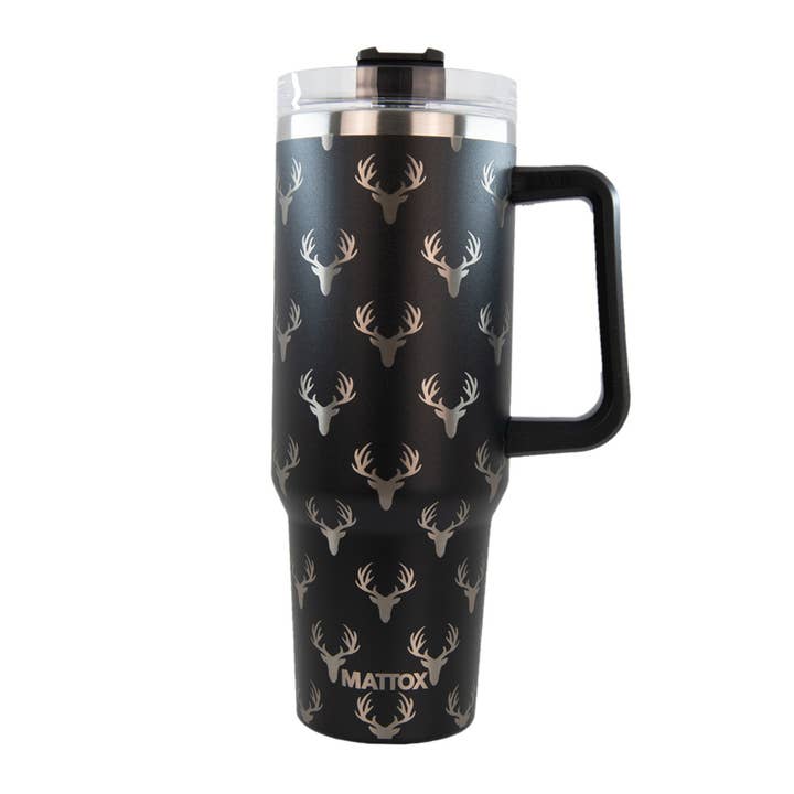 Deer All Over Black Tumbler for Men for wholesale on Faire