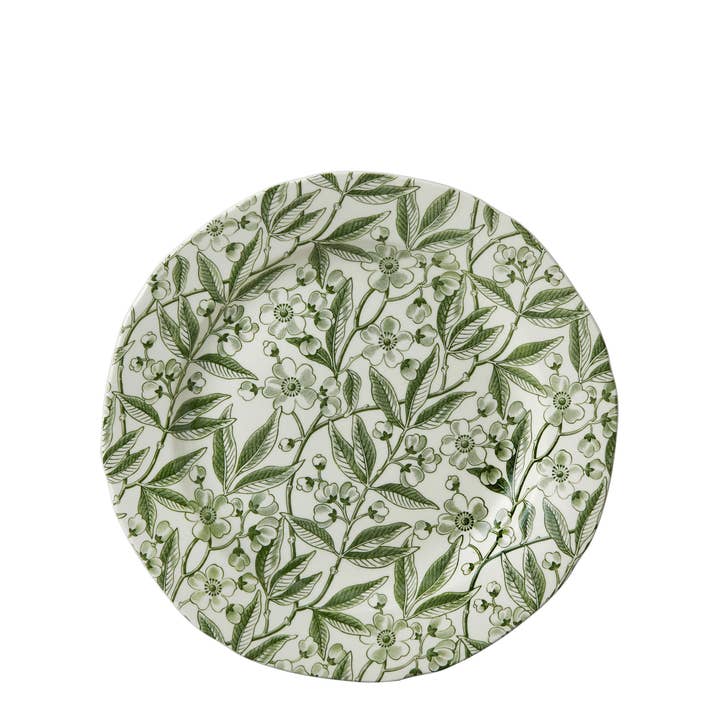 Green Prunus Medium Plate for wholesale by Burleigh