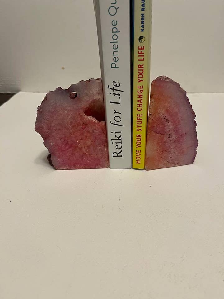 Agate Book Ends (Pair)- Hand Carved Polished Gemstone Decor for wholesale by jiomind