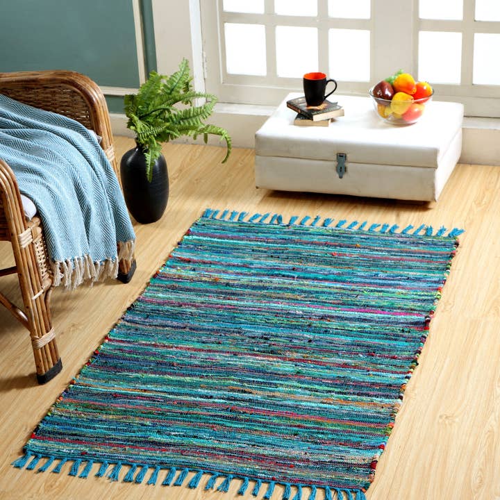 Second Nature Online – Engroshandel Løst tæppe – Festival vævet tæppe i genanvendt bomuldsblanding i forskellige farver3