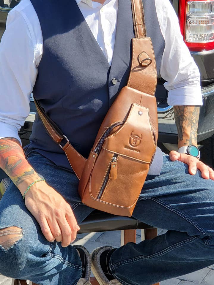 Leather Sling Crossbody Bag for wholesale by DTrendy shop