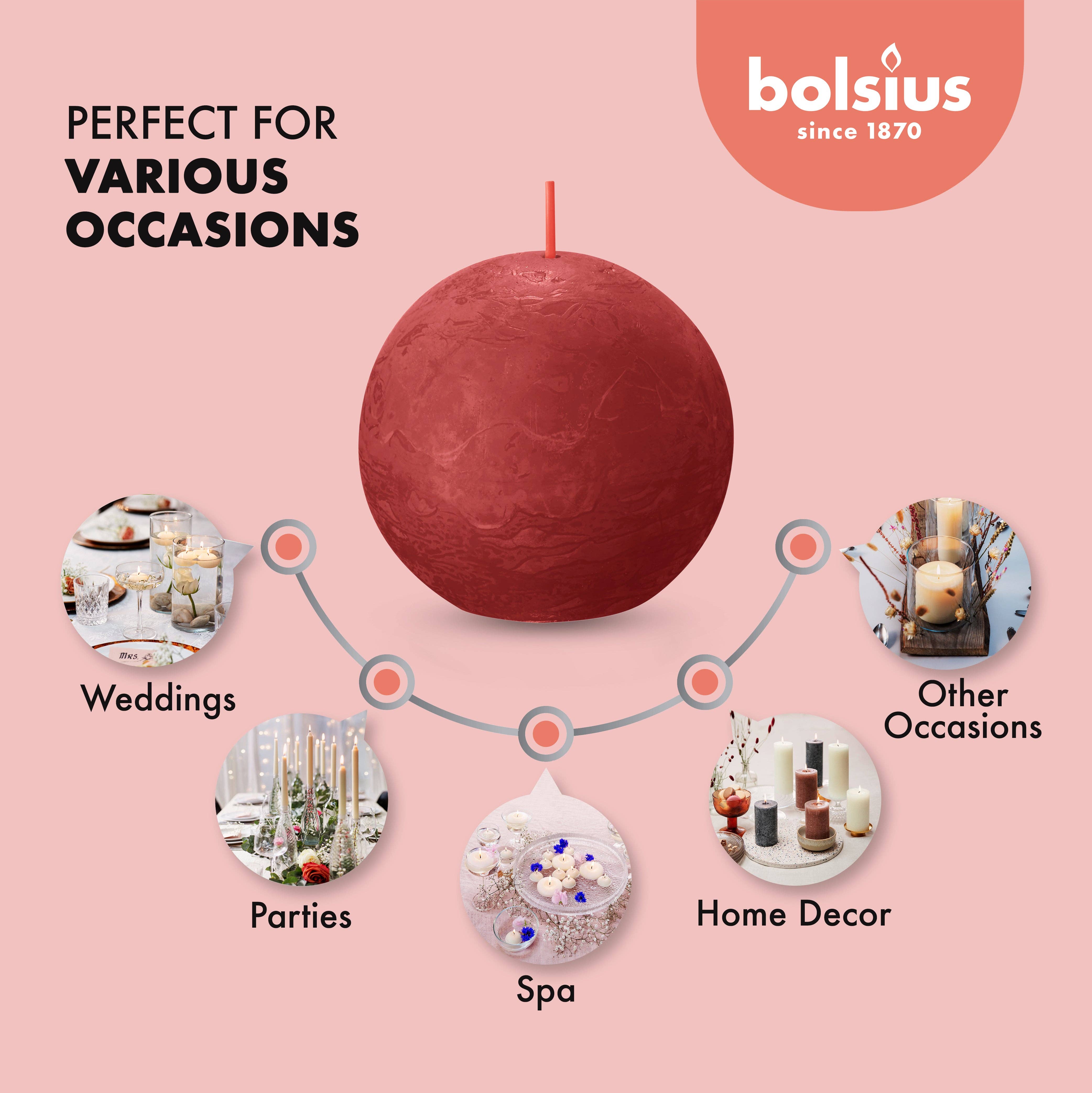 BOLSIUS – Velas de decoração por atacado – 6 Velas rústicas 3" - Inperfuted - Natural - Eco-Friendly - Cera Plant-Based - **Vendido Individualmente117