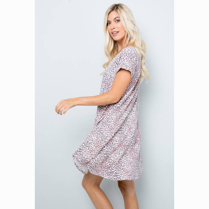 Sweet Lovely by Jen - Wholesale Dress – Women's - SD5349 LEOPARD V-NECK JERSEY DRESS3